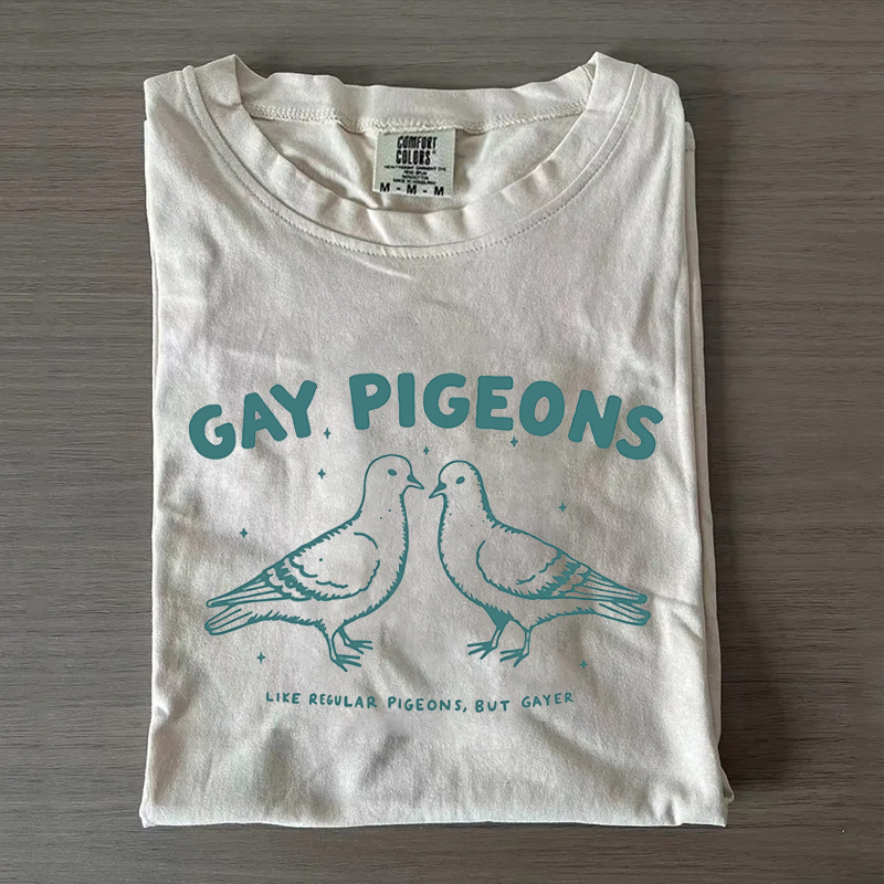 Gay Pigeons Funny LGBTQ Pride Vintage Queer T-shirt