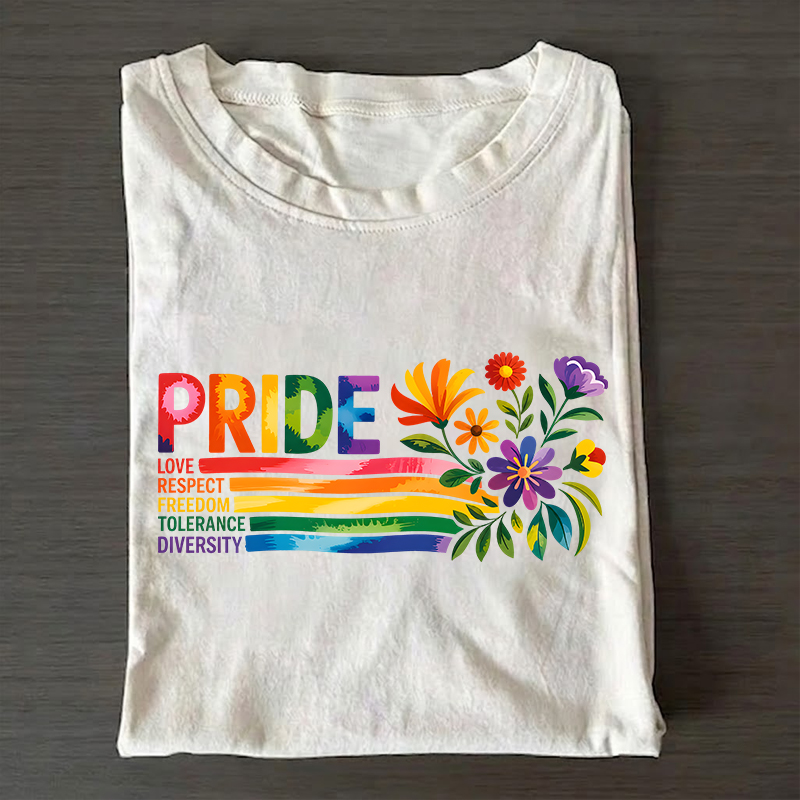 Pride Love Respect Freedom Tolerance Equality Rainbow Lgbtq T-shirt