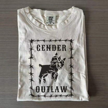 Gender Outlaw Funny Nonbinary Pride T-shirt