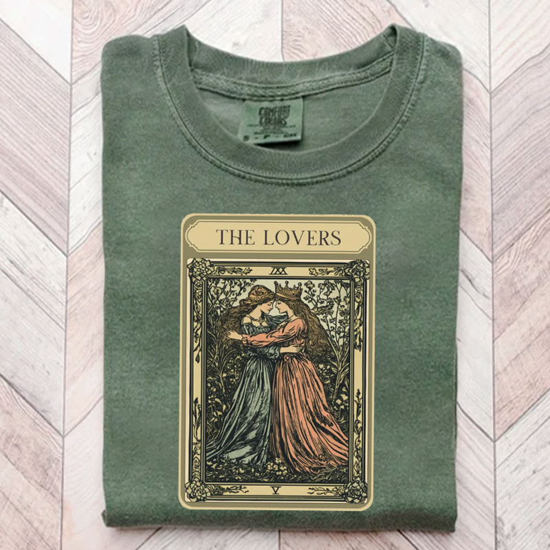 The Lovers Subtle LGBT Pride  Lesbian Tarot Card T-shirt