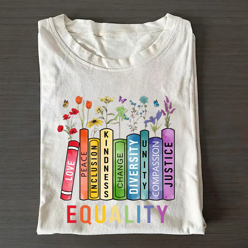 Equal Rights Book Flower T-shirt