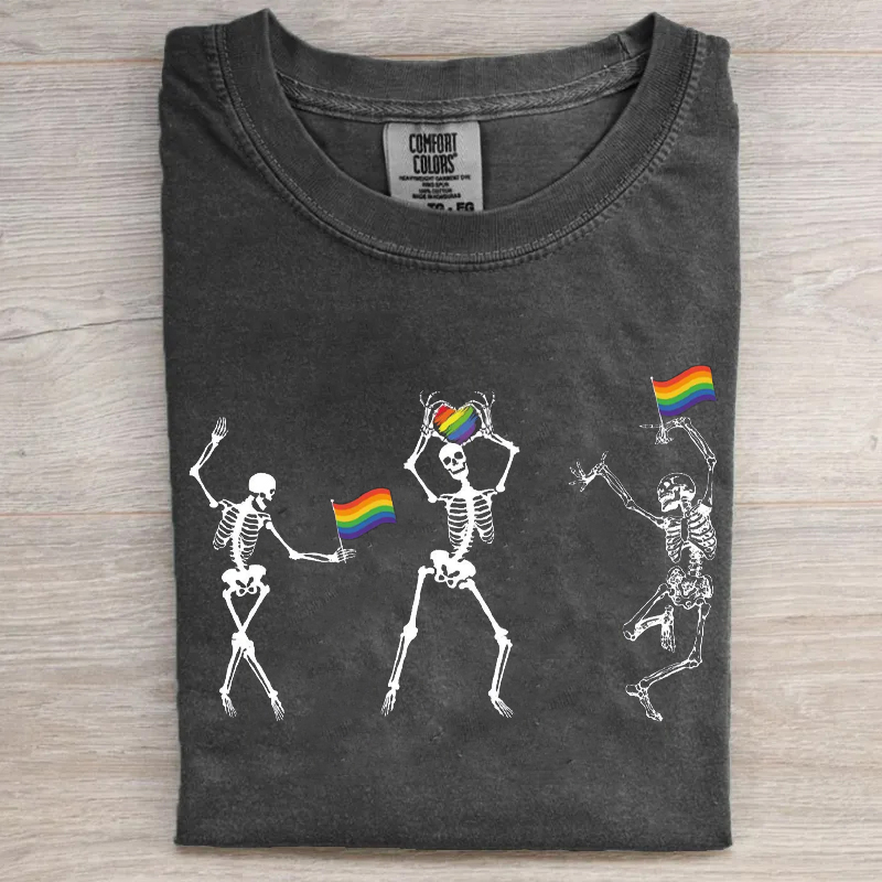 Skeleton Pride Rainbow LGBTQ T-shirt