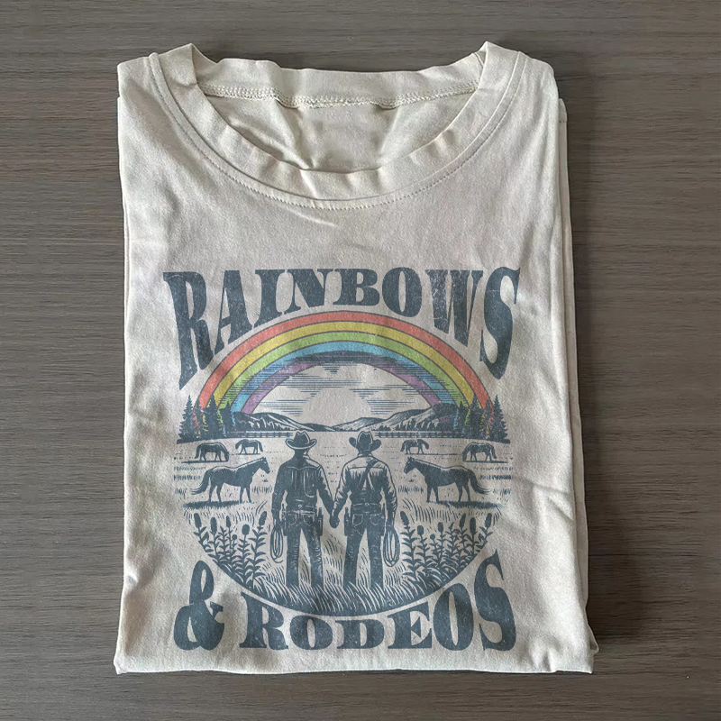 Gay Cowboy Western LGBTQIA Rainbows Rodeo Pride T-shirt