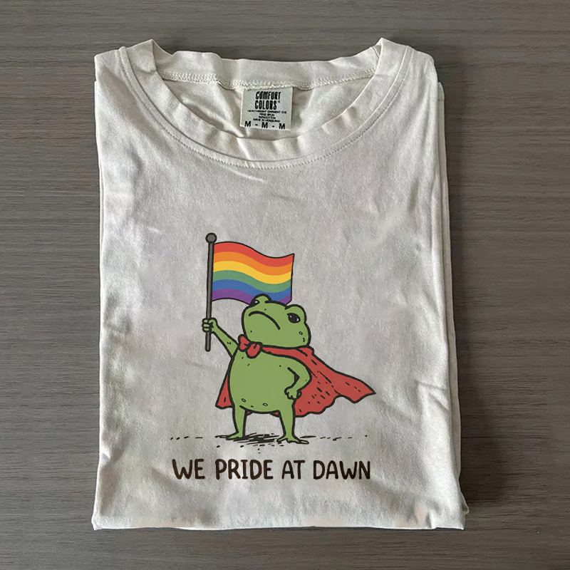 We Pride At Dawn Funny Frog Rainbow Flag T-shirt