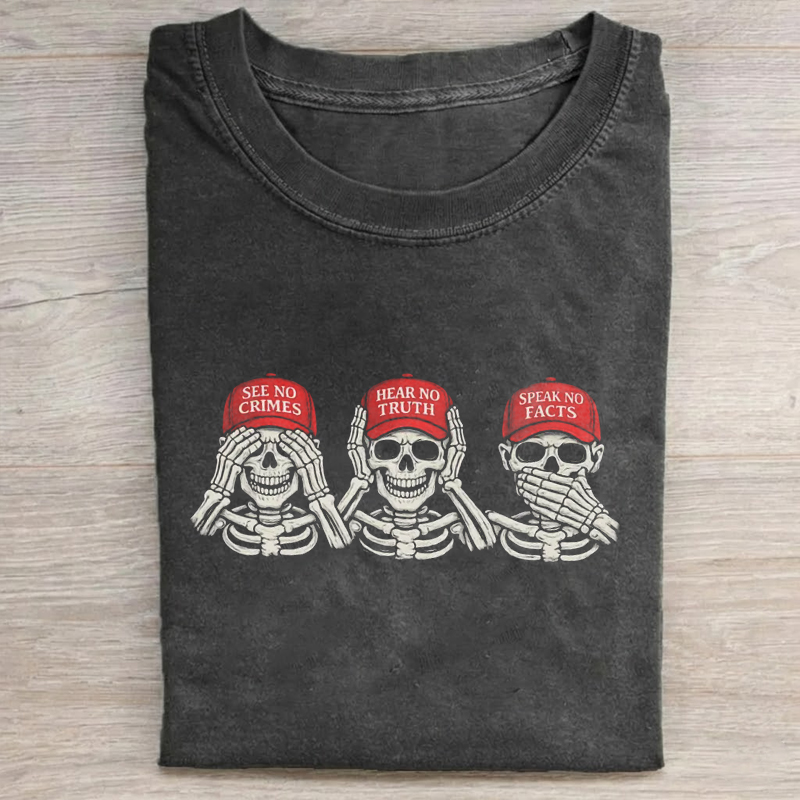 See No Lies Hear No Truth Speak No Facts Subtle Protest T-shirt