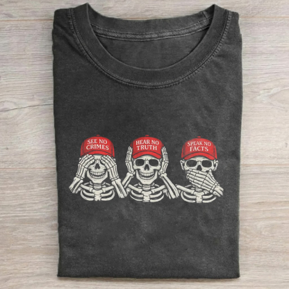 See No Lies Hear No Truth Speak No Facts Subtle Protest T-shirt