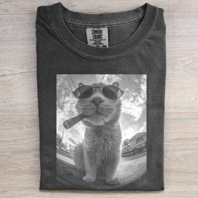 Funny Smoking Cat T-shirt