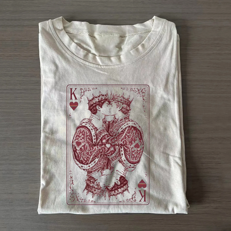 King of Hearts Playing Card Gay Couple Pride T-shirt
