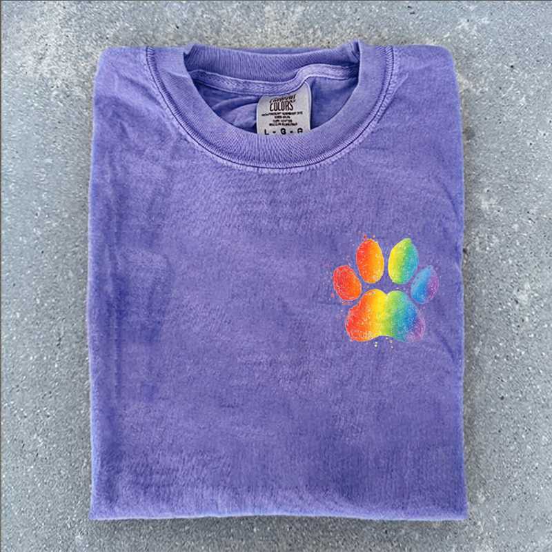 Rainbow Paw Print Dog Pride Dog Lover T-shirt