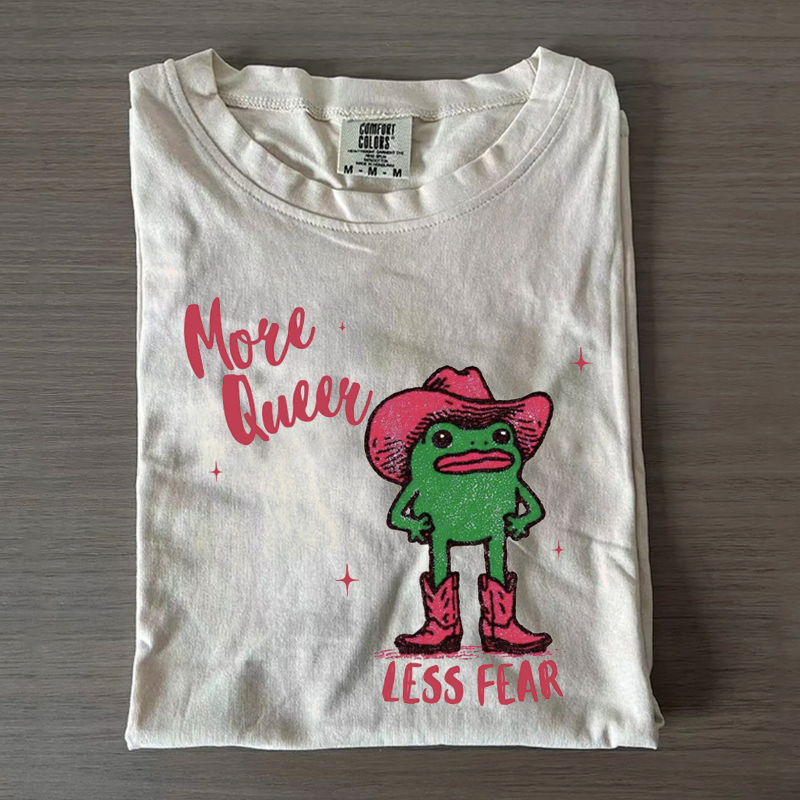 More Queer Less Fear Frog LGBTQ Pride Ally T-shirt