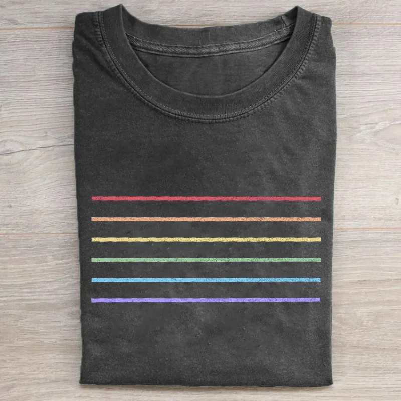 Minimalist Rainbow Line Pride T-shirt