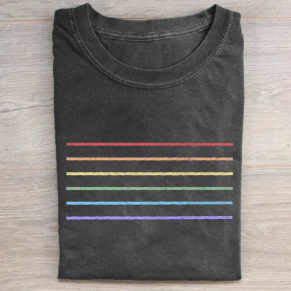 Minimalist Rainbow Line Pride T-shirt