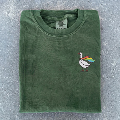 Embroidered Rainbow Goose LGBTQ Pride T-shirt