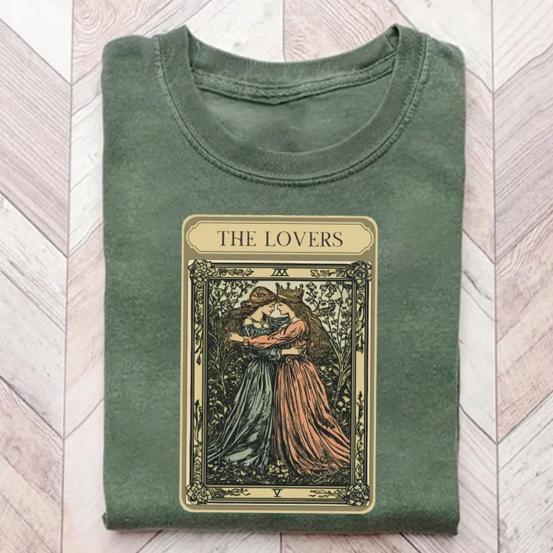 The Lovers Subtle LGBT Pride  Lesbian Tarot Card T-shirt