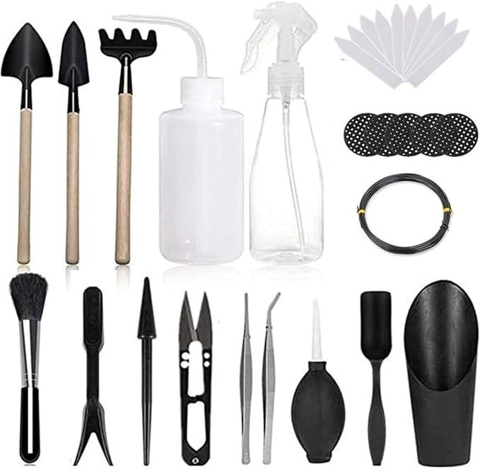 Wavising Sukkulenten-Werkzeuge, 15-teiliges Mini-Gartenwerkzeug-Set, Umpflanzwerkzeug-Set, Sukkulenten-Pflege-Set für Sukkulenten-Miniatur-Gartenpflanzen