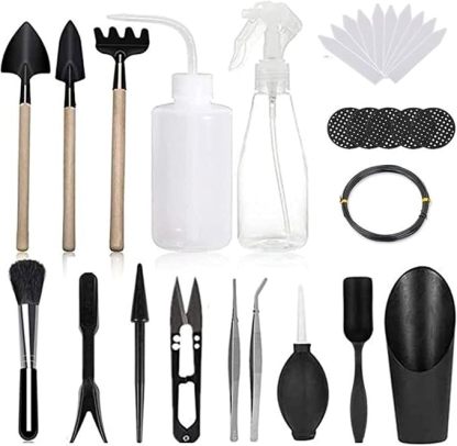 Wavising Sukkulenten-Werkzeuge, 15-teiliges Mini-Gartenwerkzeug-Set, Umpflanzwerkzeug-Set, Sukkulenten-Pflege-Set für Sukkulenten-Miniatur-Gartenpflanzen