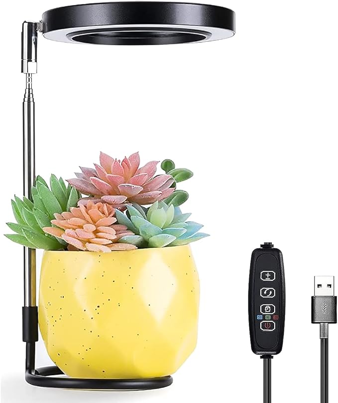 Wavising LED-Wachstumslicht 48 LED-Pflanzenwachstumsleuchten mit 3 Timern und 9 dimmbaren Stufen Höhenverstellbare Vollspektrum-Wachstumslampe Runder Wachstumslichtpfahl für kleine Pflanzen