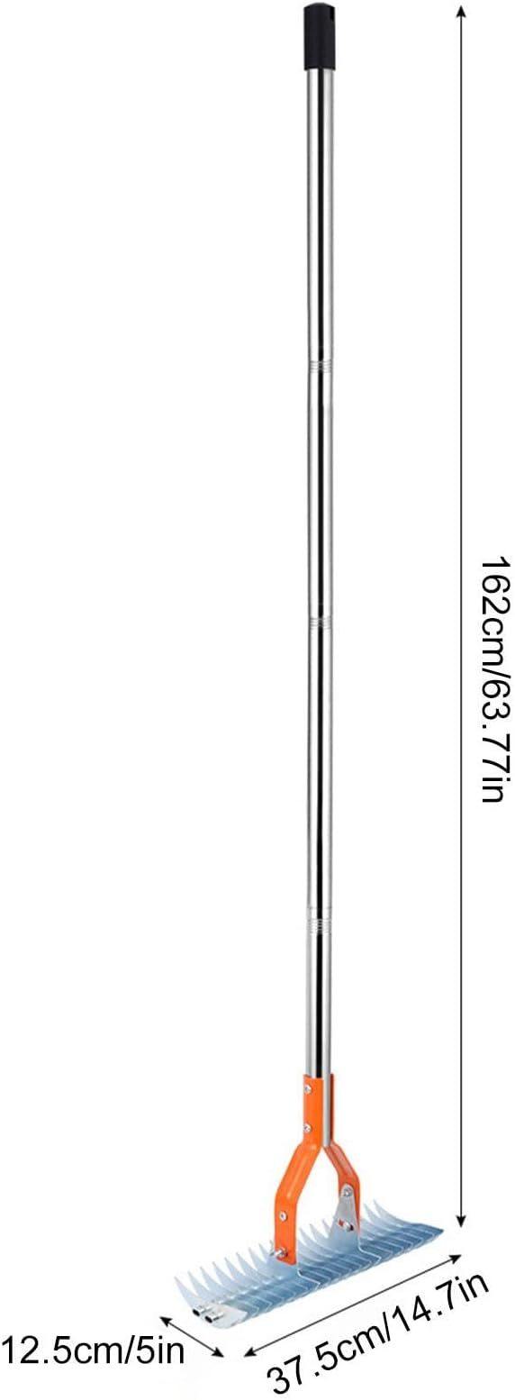 Wavising Gartenwerkzeug Harken | Rasenpflege Harke | Rasenrechen, Grasentferner Gartengeräte, Ergonomischer Griff Garten Boden Harke, Rasen Gras Garten Werkzeug für Jäten, Säen