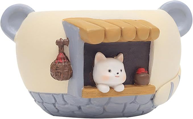 Wavising Cartoon Cute Succulent Plant Pot für Büro Balkon Dekor, Baum Harz Blumentopf für Micro Landschaft Gartenarbeit, Mehrzweck-Stifthalter