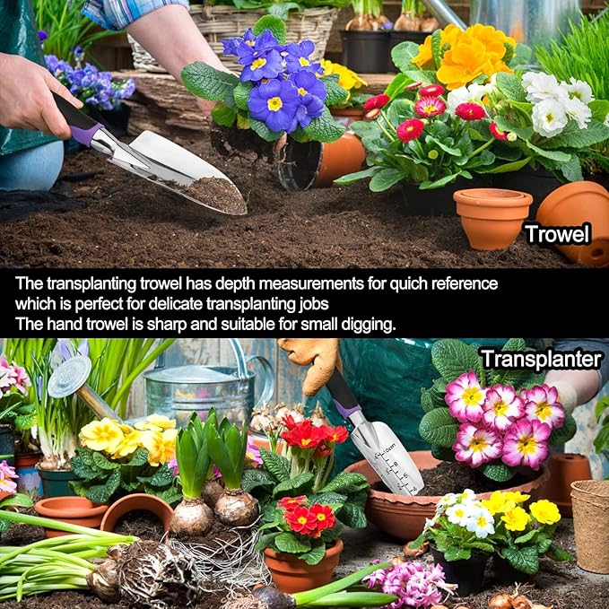 Wavising Gartenarbeit Werkzeug-Set, Gartenarbeit liefert Sukkulenten Werkzeuge Set enthalten, Heavy Duty Aluminium Gartenarbeit Kit für Gartenarbeit, rutschfeste ergonomische Griff Werkzeuge, langlebige Lagerung Tote Bag