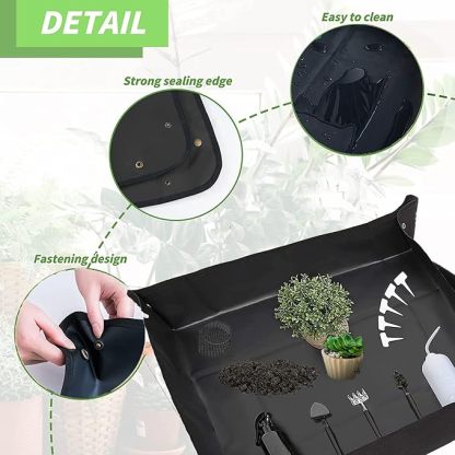 Wavising Sukkulenten-Werkzeuge, 52Pcs Mini-Garten-Werkzeuge, Umpflanzen Werkzeuge Set, Sukkulenten Pflege-Kit mit faltbaren Umtopfen Matte für Indoor-Miniatur-Feen-Gartenarbeit Pflanzenpflege, Potting, Kaktus