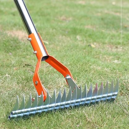 Wavising Gartenwerkzeug Harken | Rasenpflege Harke | Rasenrechen, Grasentferner Gartengeräte, Ergonomischer Griff Garten Boden Harke, Rasen Gras Garten Werkzeug für Jäten, Säen