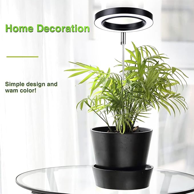 Wavising LED-Wachstumslicht 48 LED-Pflanzenwachstumsleuchten mit 3 Timern und 9 dimmbaren Stufen Höhenverstellbare Vollspektrum-Wachstumslampe Runder Wachstumslichtpfahl für kleine Pflanzen