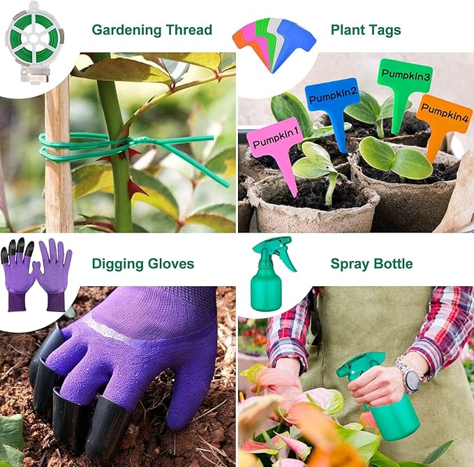 Wavising Gartenarbeit Werkzeug-Set, Gartenarbeit liefert Sukkulenten Werkzeuge Set enthalten, Heavy Duty Aluminium Gartenarbeit Kit für Gartenarbeit, rutschfeste ergonomische Griff Werkzeuge, langlebige Lagerung Tote Bag