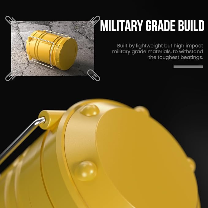 Wavising  4 Pack COB Camping-Laterne, tragbare High Lumen Outdoor Camping-Taschenlampe Taschenlampe Licht, helle Überlebensausrüstung Ausrüstung Kit für Notfall, Wandern, Zelt, Backpacking, Outages, Hurrikane, gelb