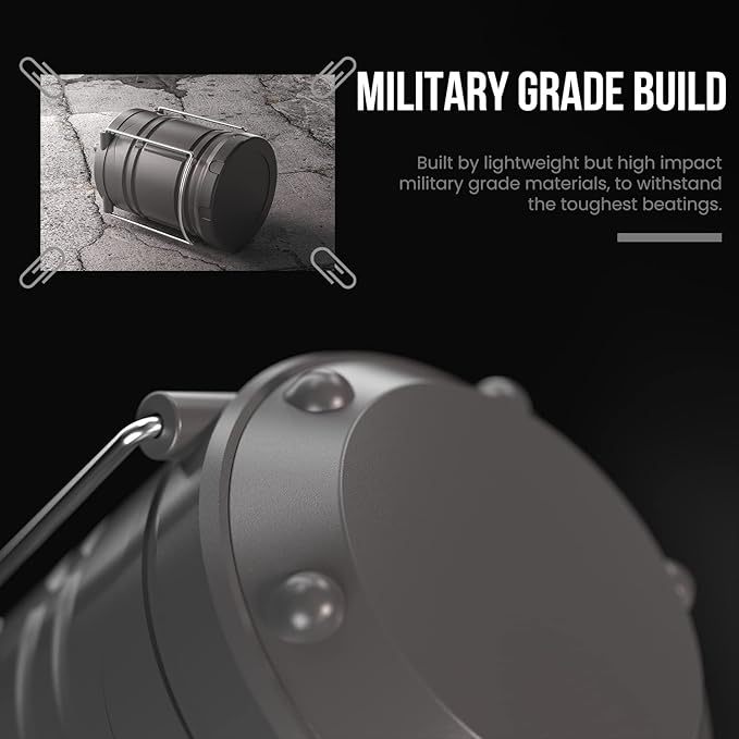 Wavising LED-Laternen, 4 Pack Pop Up Laternen für Stromausfälle, helle batteriebetriebene hängende Laternen für Outdoor-Camping Wandern, Notfall-Überlebenslichter für Hurrikan zusammenklappbar, dunkelgrau