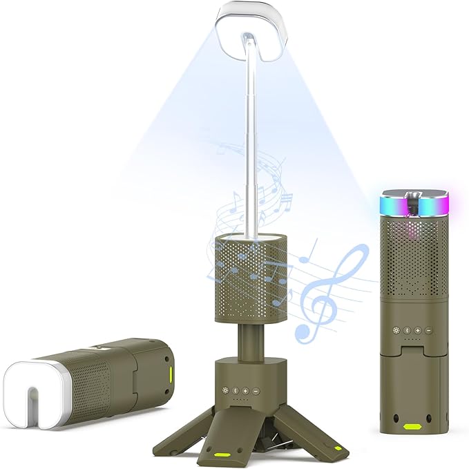 Wavising Camping-Laterne, 14000mAh wiederaufladbare Teleskop-Camping-Lichter mit Magnetfuß, Bluetooth, IPX5 wasserdichte tragbare LED-Taschenlampe für Notfall//Wandern/Camping, Camping Essentials