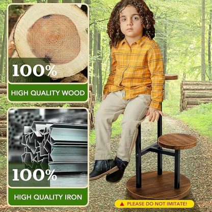 Wavising 3-Etagen-Pflanzenständer, hohe Metall-Holz-Regal-Halter für Innen-, Außen-Display Rack Blumentopf Stand für Ecke Wohnzimmer Balkon Garten Terrasse