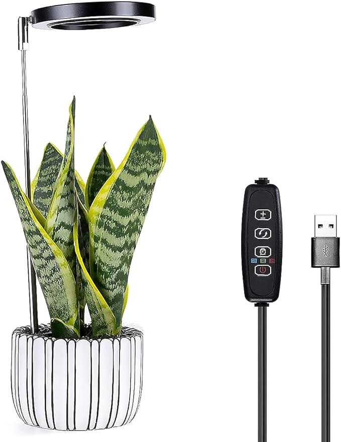 Wavising LED-Wachstumslicht 48 LED-Pflanzenwachstumsleuchten mit 3 Timern und 9 dimmbaren Stufen Höhenverstellbare Vollspektrum-Wachstumslampe Runder Wachstumslichtpfahl für kleine Pflanzen