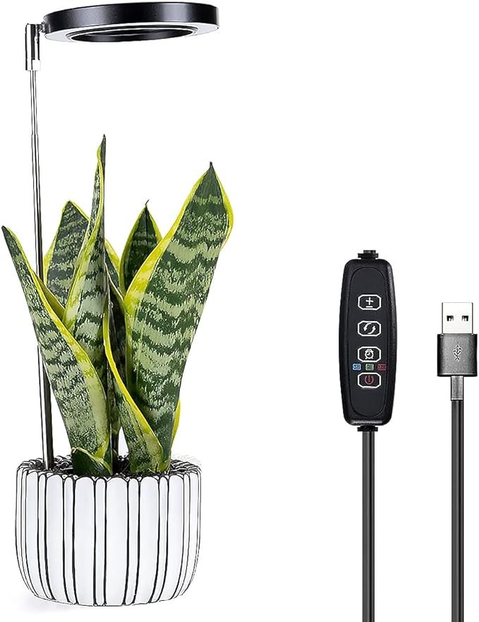 Wavising LED-Wachstumslicht 48 LED-Pflanzenwachstumsleuchten mit 3 Timern und 9 dimmbaren Stufen Höhenverstellbare Vollspektrum-Wachstumslampe Runder Wachstumslichtpfahl für kleine Pflanzen