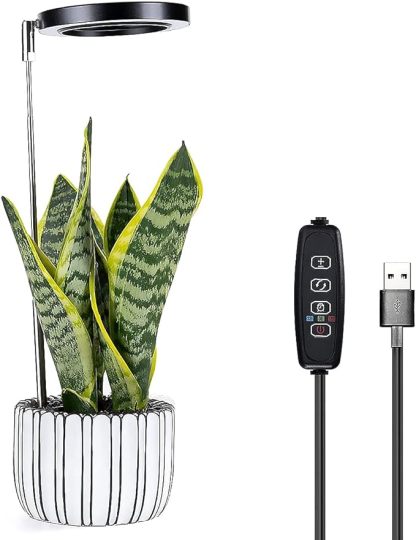 Wavising LED-Wachstumslicht 48 LED-Pflanzenwachstumsleuchten mit 3 Timern und 9 dimmbaren Stufen Höhenverstellbare Vollspektrum-Wachstumslampe Runder Wachstumslichtpfahl für kleine Pflanzen