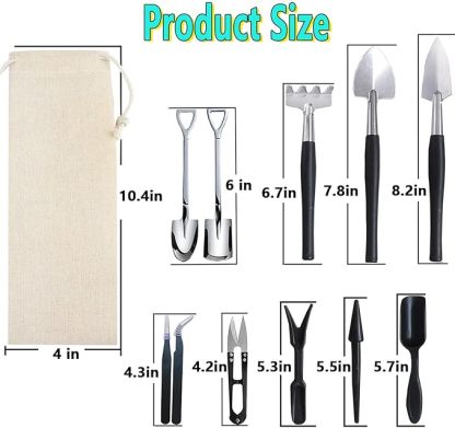Wavising  12 Stück Sukkulenten Werkzeuge Set Mini Umpflanzen Garten Werkzeuge Kit für Indoor-Gartenarbeit Blumentopf Kaktus Pflege