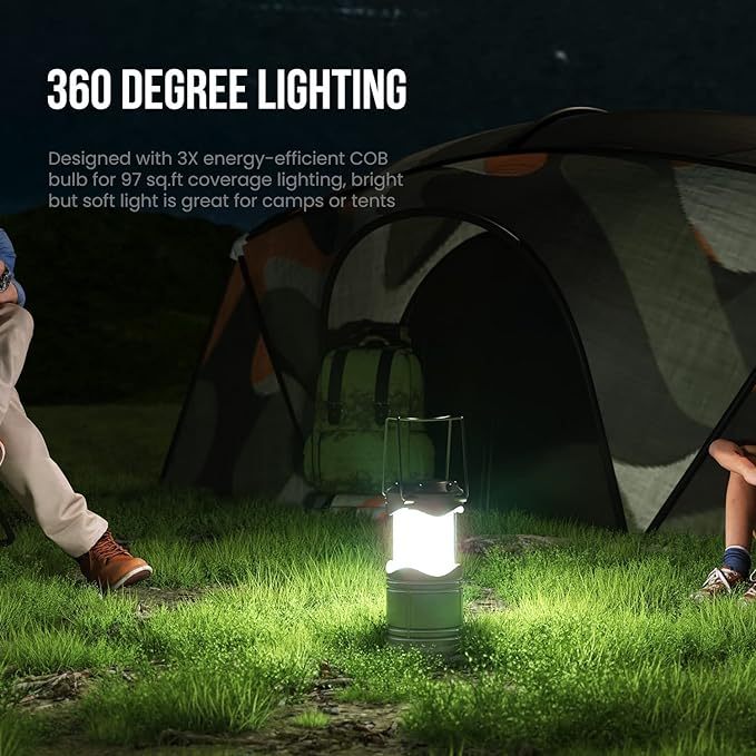 Wavising LED-Laternen, 4 Pack Pop Up Laternen für Stromausfälle, helle batteriebetriebene hängende Laternen für Outdoor-Camping Wandern, Notfall-Überlebenslichter für Hurrikan zusammenklappbar, dunkelgrau