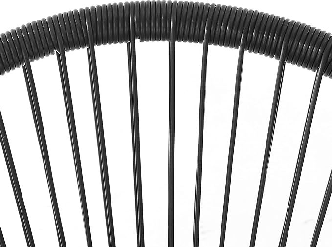 Wavising Schwarzes Ei Form Conversational Gartenmöbel Bistro Patio Outdoor Set Für Balkone Gärten Terrassen 2 Stühle 1 Glasplatte Tisch