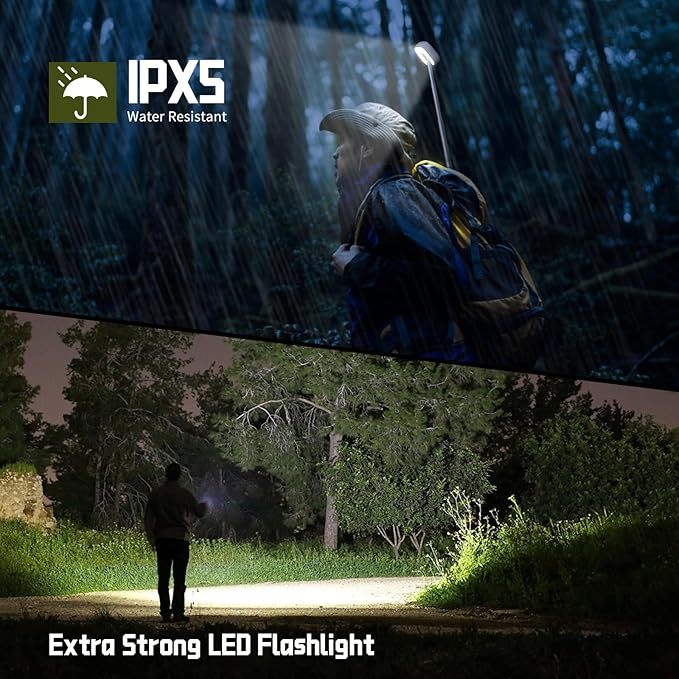 Wavising Camping-Laterne, 14000mAh wiederaufladbare Teleskop-Camping-Lichter mit Magnetfuß, Bluetooth, IPX5 wasserdichte tragbare LED-Taschenlampe für Notfall//Wandern/Camping, Camping Essentials