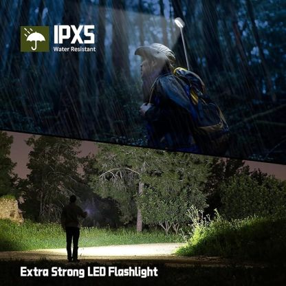 Wavising Camping-Laterne, 14000mAh wiederaufladbare Teleskop-Camping-Lichter mit Magnetfuß, Bluetooth, IPX5 wasserdichte tragbare LED-Taschenlampe für Notfall//Wandern/Camping, Camping Essentials