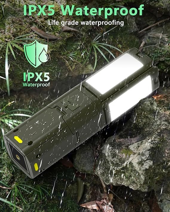 Wavising Tragbare Teleskop-Campingleuchten 14000 mAh Wiederaufladbare LED-Multifunktions-Magnetlaternen, IPX5 wasserdichte Outdoor-Taschenlampe mit vier Led-Lampen ＆ 3-Farben-Dimmung für Notfall, Wandern, Camping