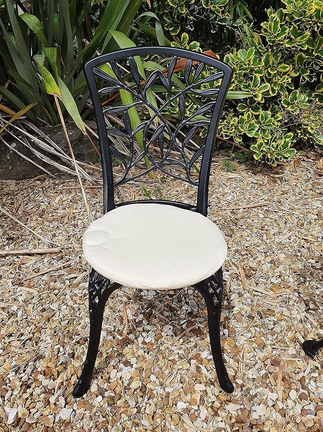 Wavising  3 Stück Patio Möbel | Rust-Resistant Garten Tisch und Stühle | Schwarz