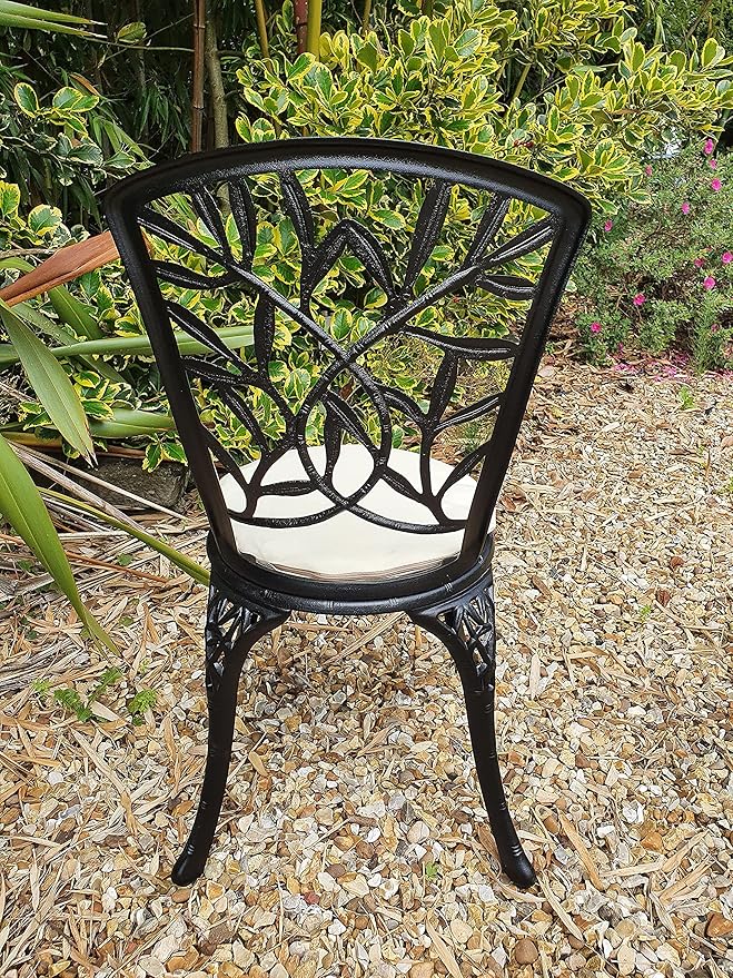 Wavising  3 Stück Patio Möbel | Rust-Resistant Garten Tisch und Stühle | Schwarz