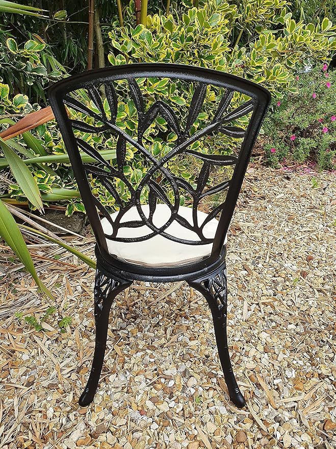 Wavising  3 Stück Patio Möbel | Rust-Resistant Garten Tisch und Stühle | Schwarz