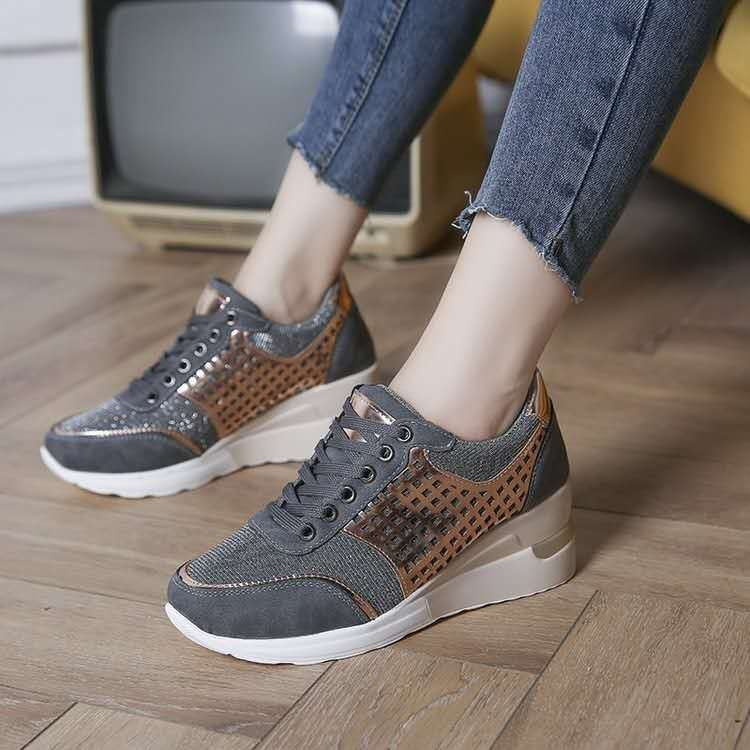 women's chunky heel rhinestone casual shoes-ABOXUN