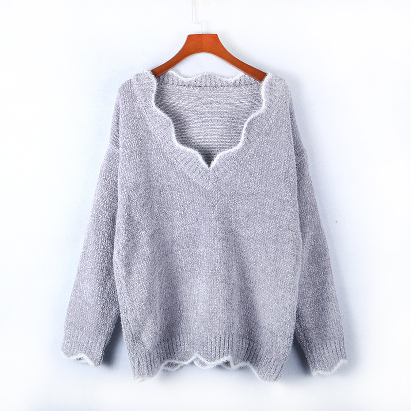 Puls Size Long Sleeve Knitted Sweater-ABOXUN