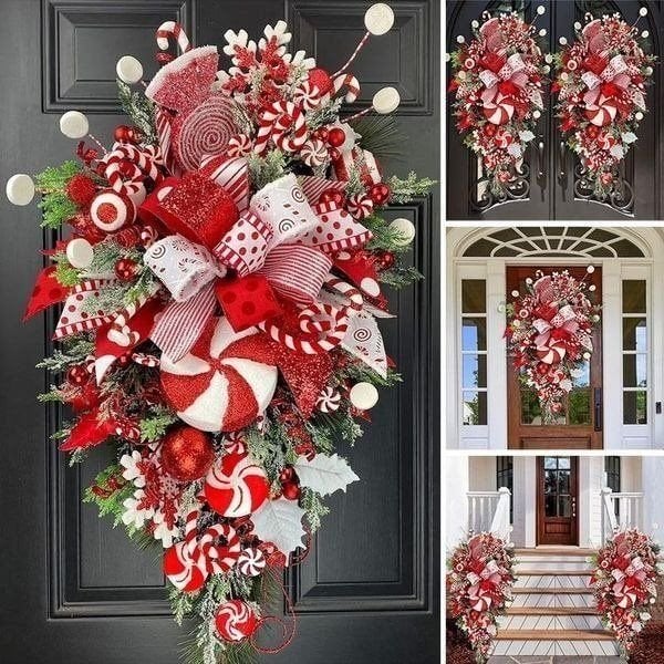 Last Day 70% OFF🍭Candy Cane Christmas Wreath🍭-ABOXUN