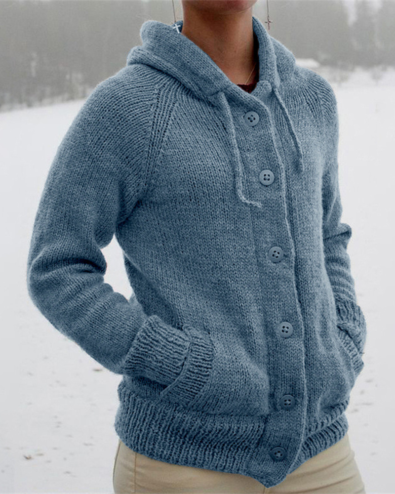 Retro Thick Stitch Casual Sweater Coat-ABOXUN