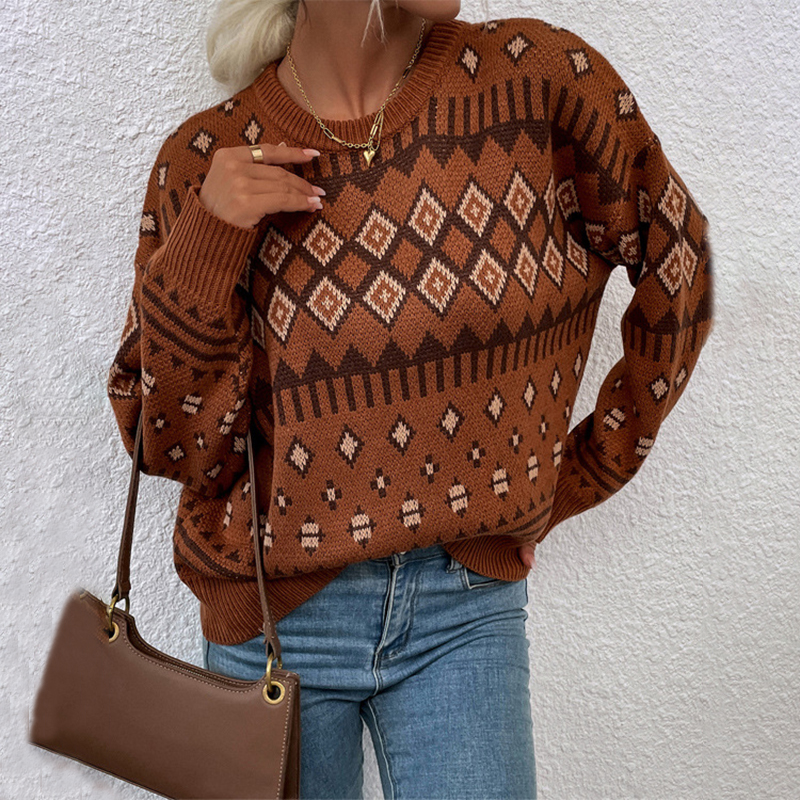 Vintage Totem Long Sleeve Sweater-ABOXUN