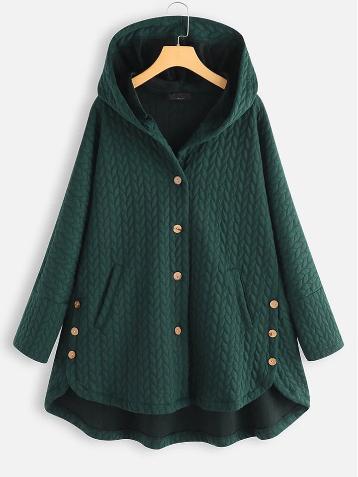 Hooded Mid-Length Coat Autumn And Winter Casual Warm Padded Coat-ABOXUN